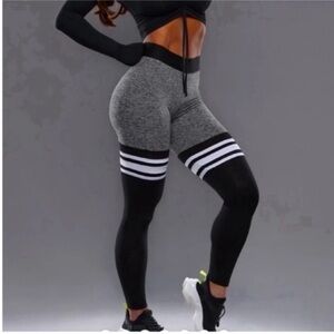 Bombshell sportswear Black/Gray Thigh High legging Medium